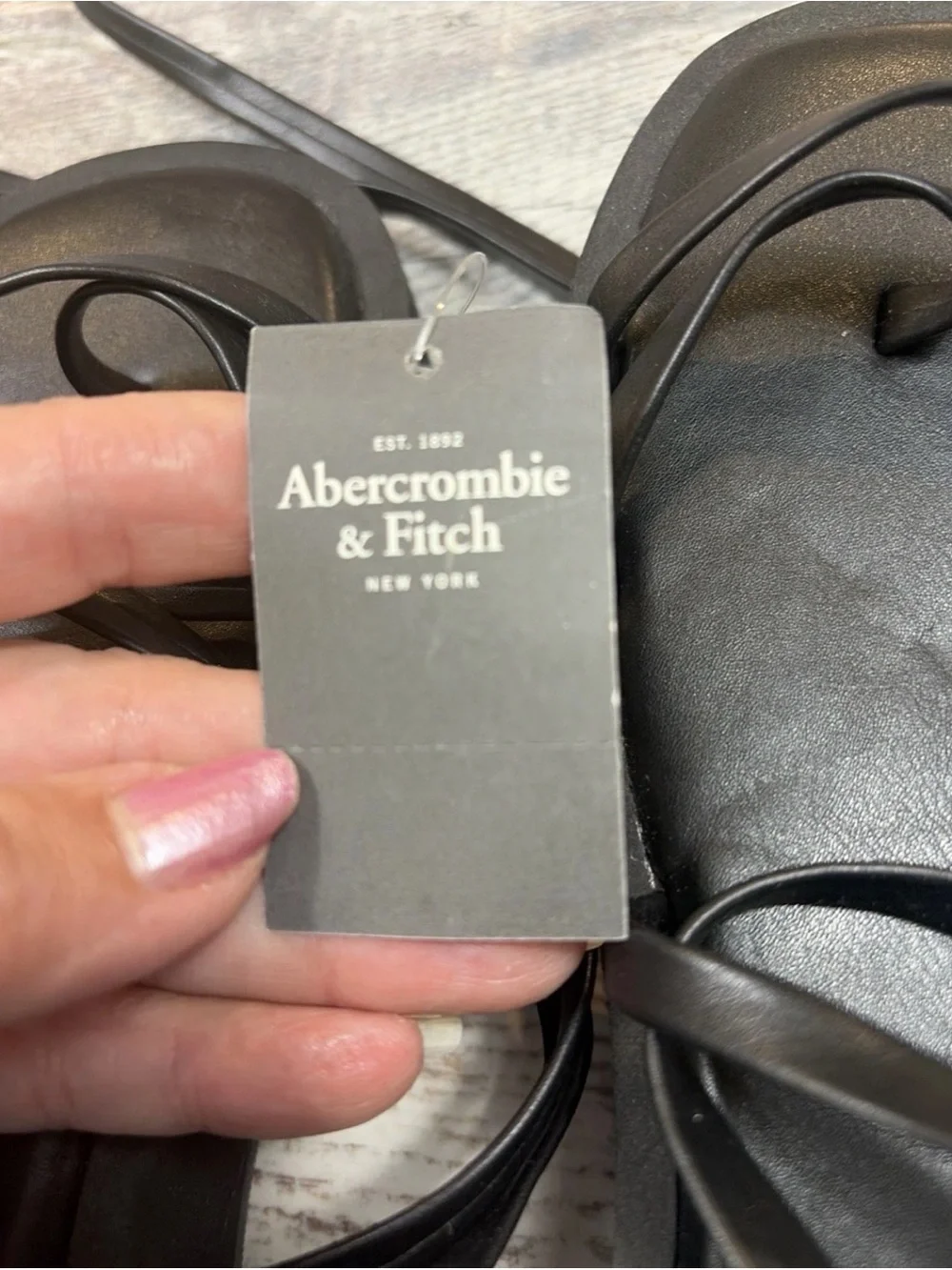 Abercrombie & Fitch Black Lace-Up Platform Gladiator Sandals